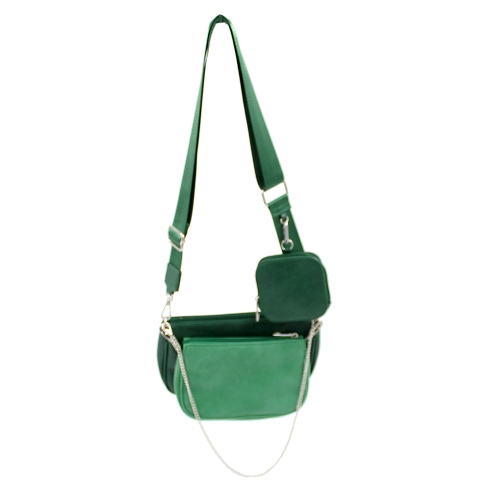 Magnifique Women's Hand/Sling/Side Bag/purse Polyurethane Western (Green)